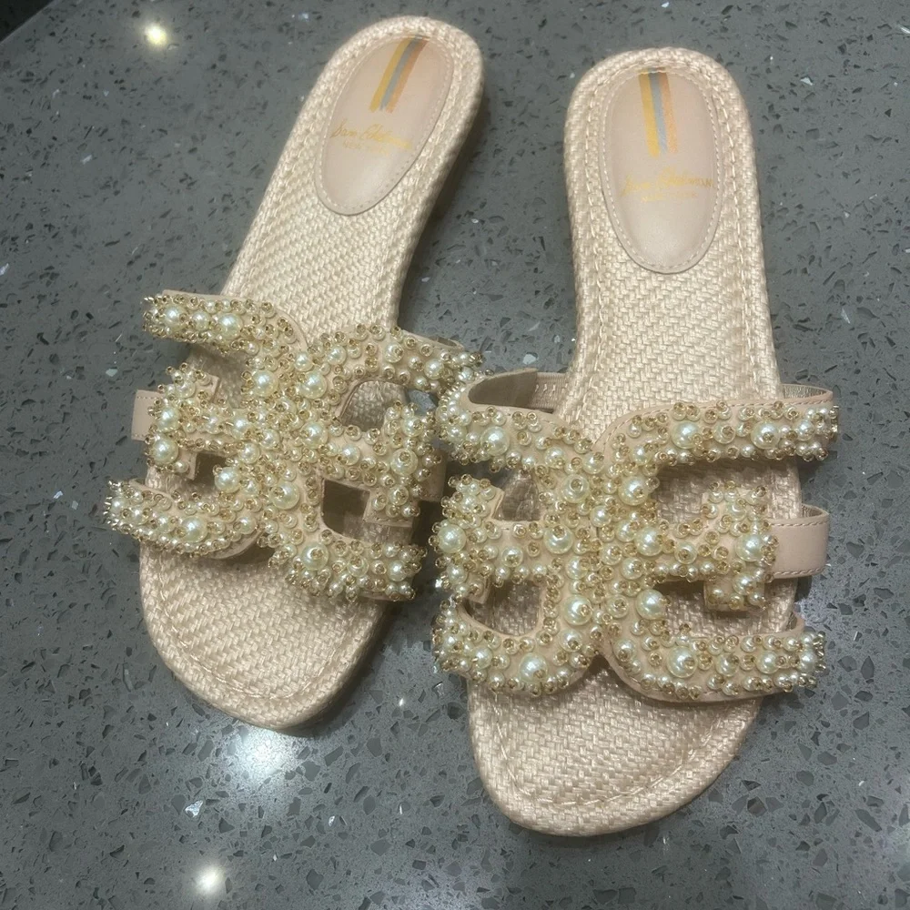 Elegant Pearl Embellished Women's Slides - Picture 2 of 8